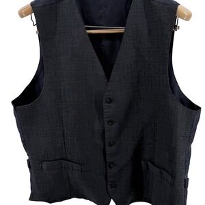Tasso Elba Men's Gray Wool Silk Blend‎ Dress Vest Waistcoat L46